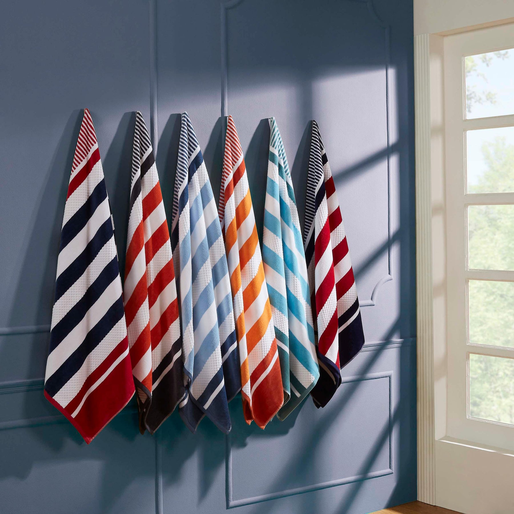 Cotton Striped Oversized 4 Piece Beach Towel Set