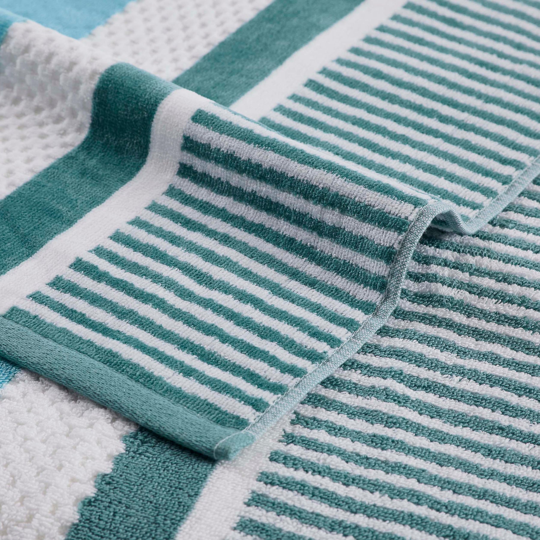 Cotton Striped Oversized 4 Piece Beach Towel Set