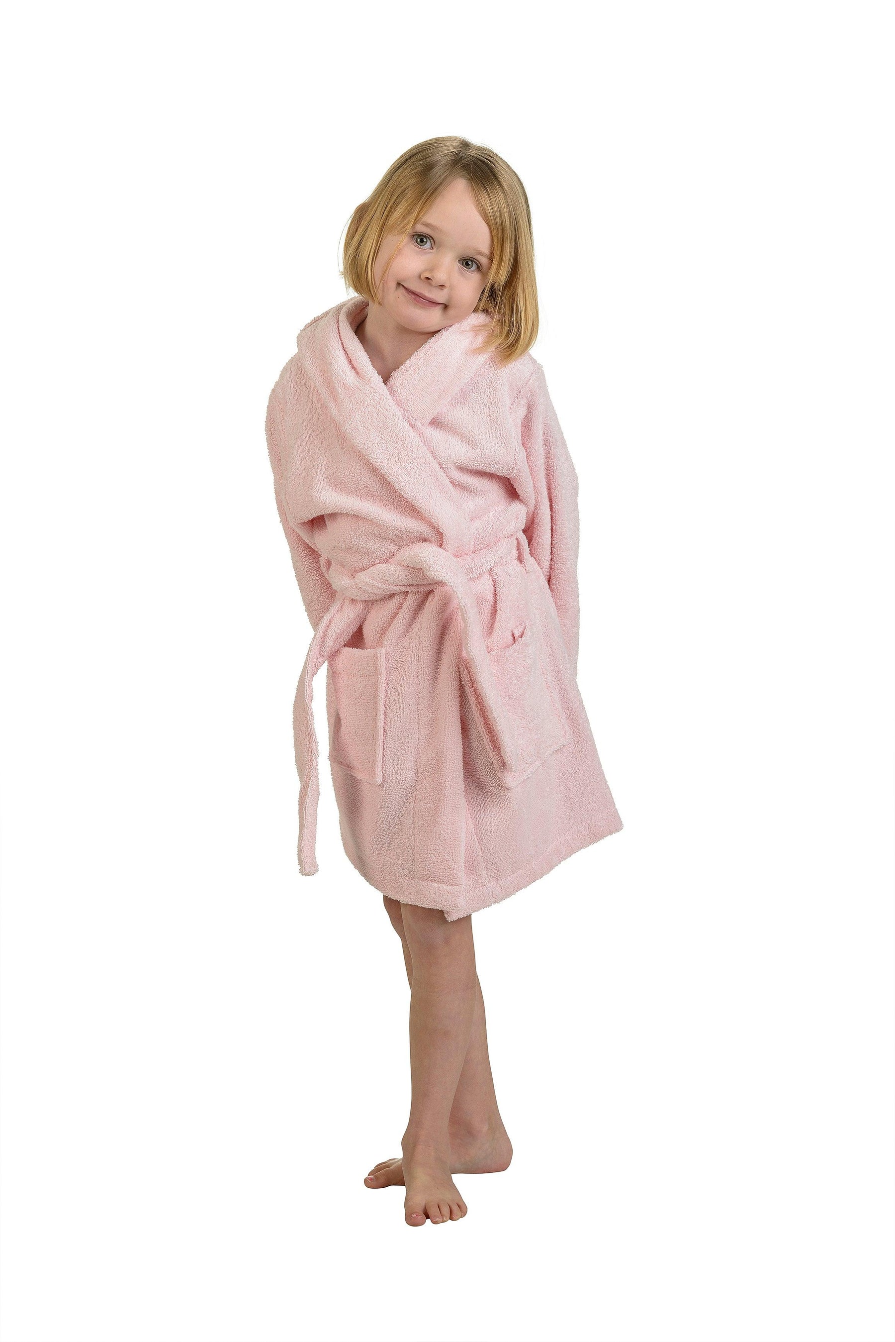 Cotton Terry Bath Robe Boys Girls Kids Unisex Hooded Bathrobe
