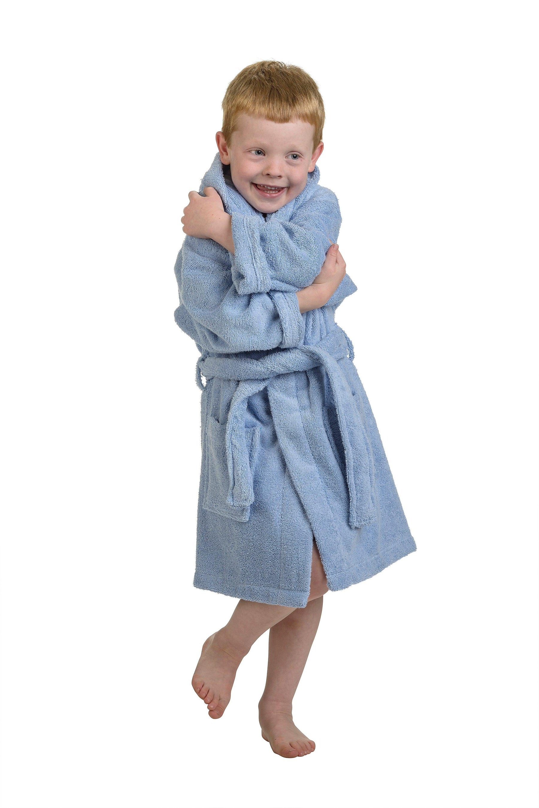 Cotton Terry Bath Robe Boys Girls Kids Unisex Hooded Bathrobe