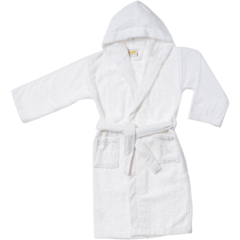Cotton Terry Bath Robe Boys Girls Kids Unisex Hooded Bathrobe