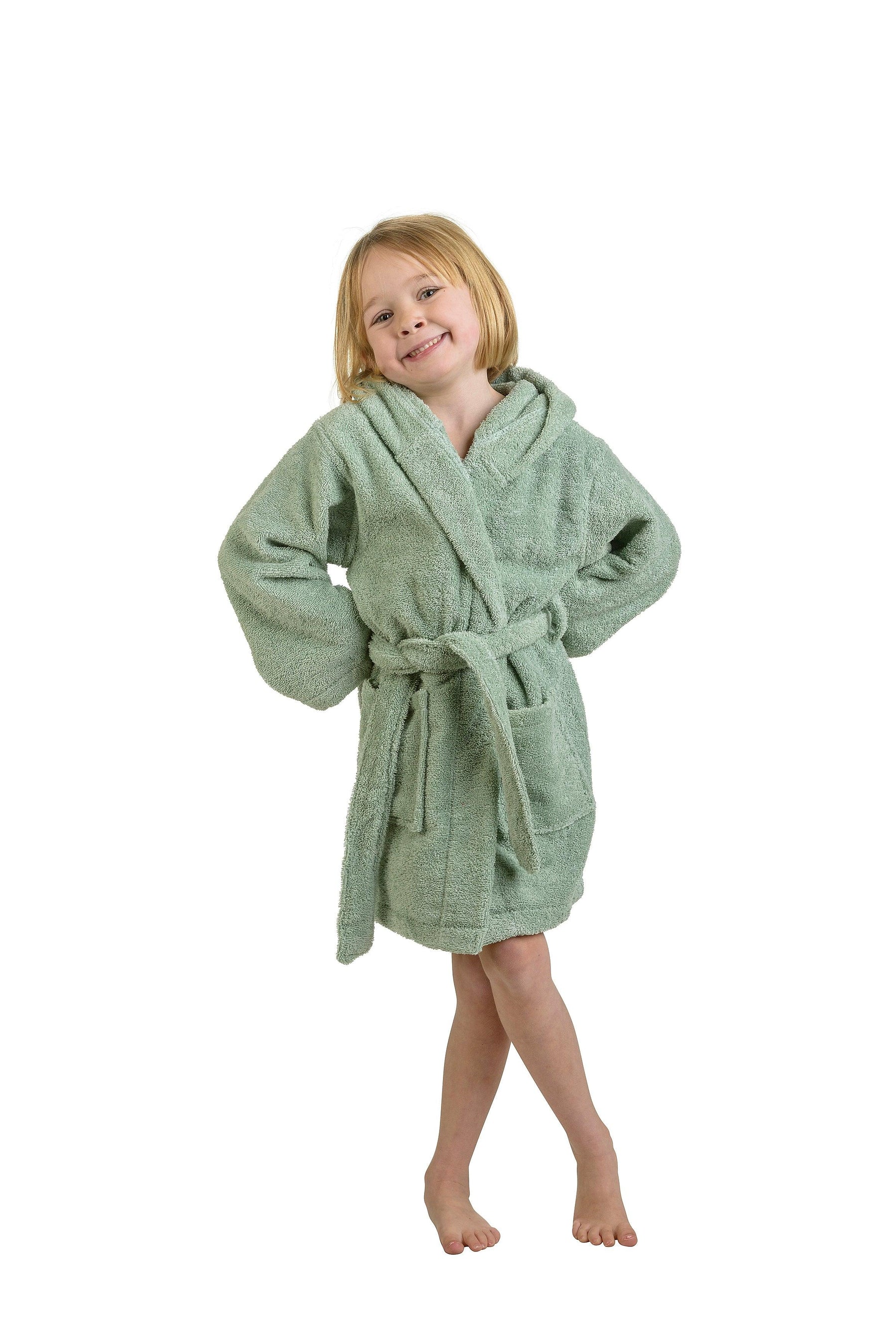 Cotton Terry Bath Robe Boys Girls Kids Unisex Hooded Bathrobe