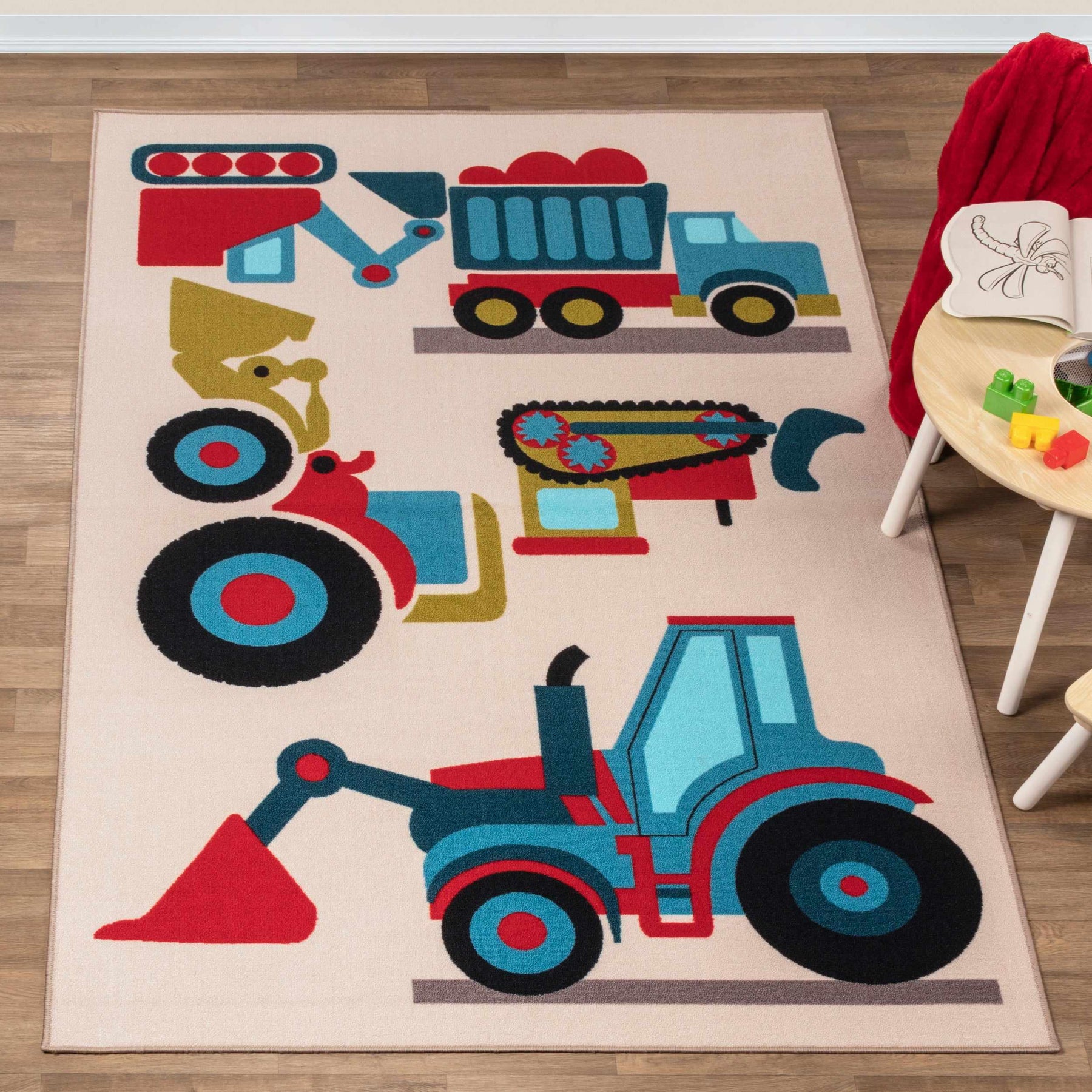 Country Trucking Non-Slip Kids Indoor Washable Area Rug