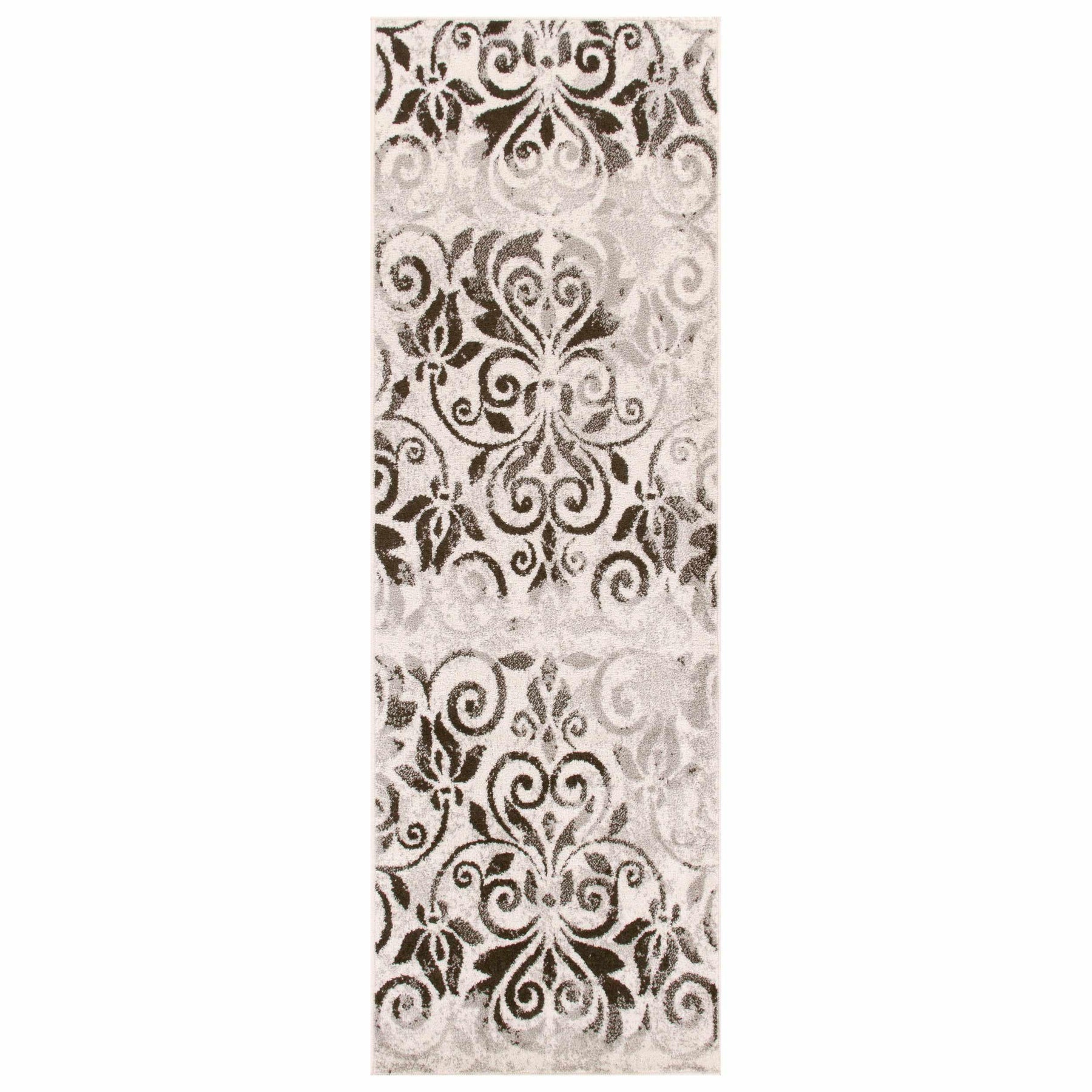 Cuenlino Distressed Damask Transitional Area Rug Or Runner