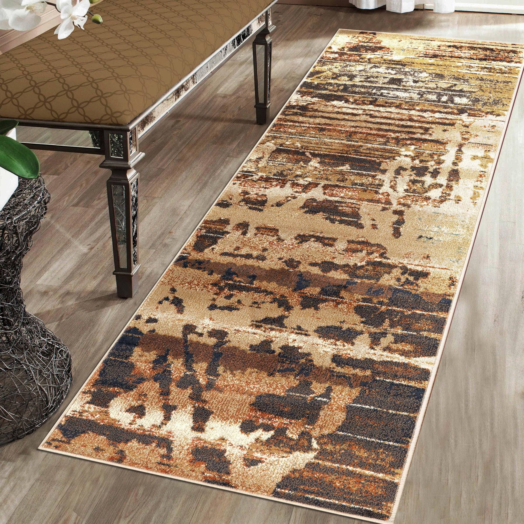 Damara Modern Splatter Abstract Indoor Area Rugs or Runner Rug