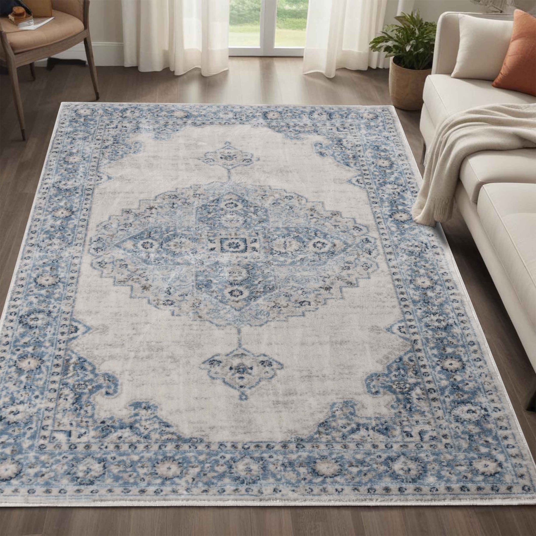 Demelza Vintage Traditional Oriental Medallion Indoor Area Rug or Runner