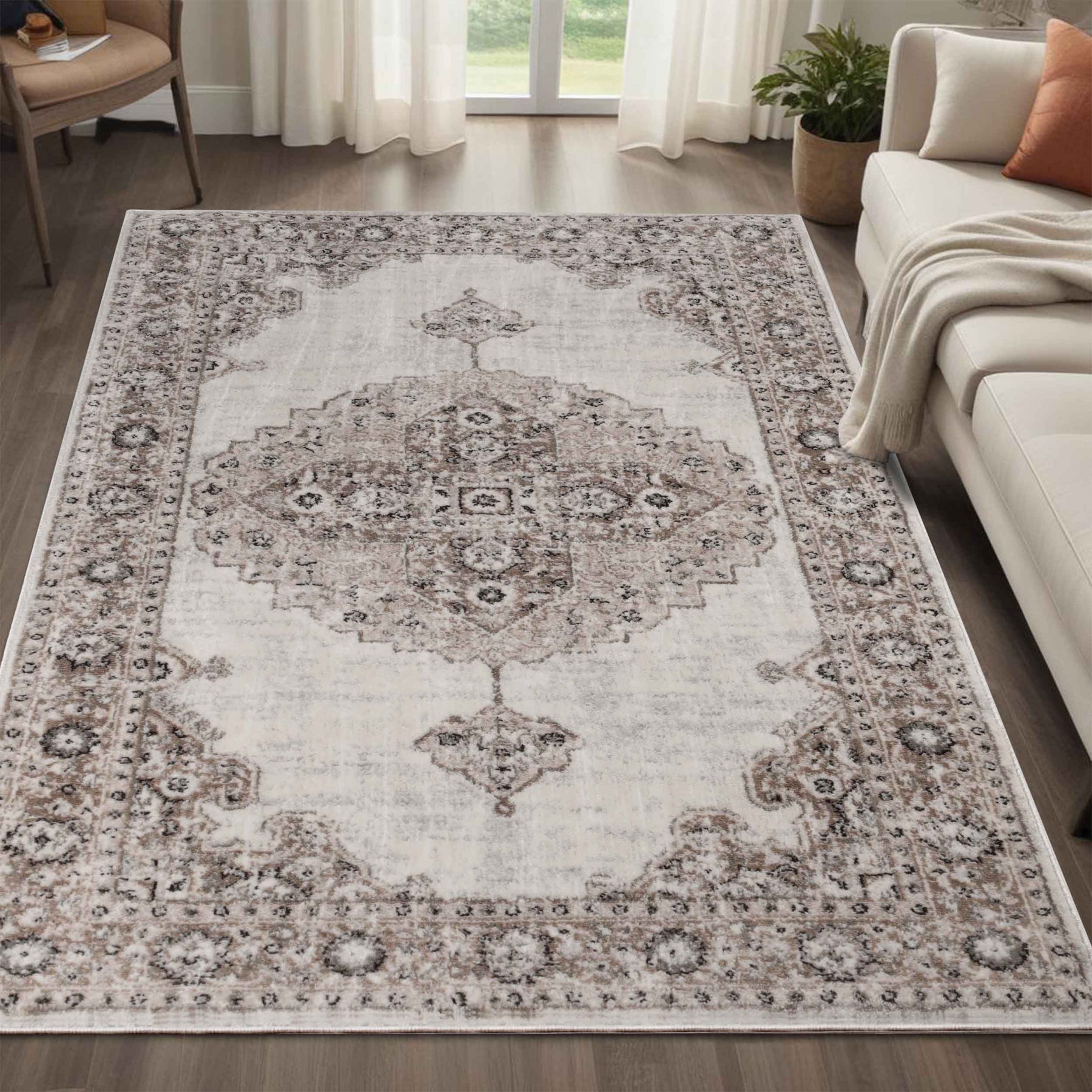 Demelza Vintage Traditional Oriental Medallion Indoor Area Rug or Runner