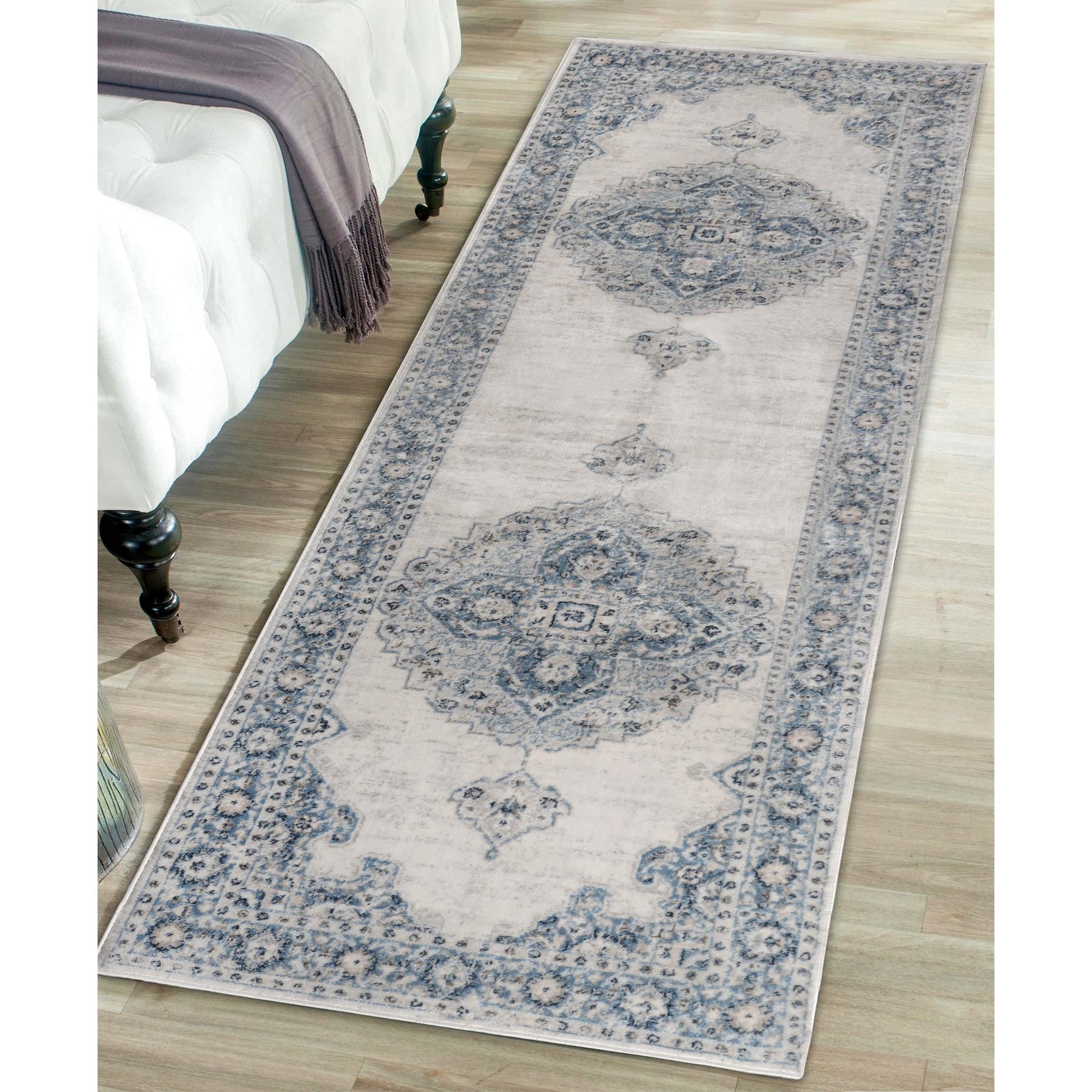 Demelza Vintage Traditional Oriental Medallion Indoor Area Rug or Runner