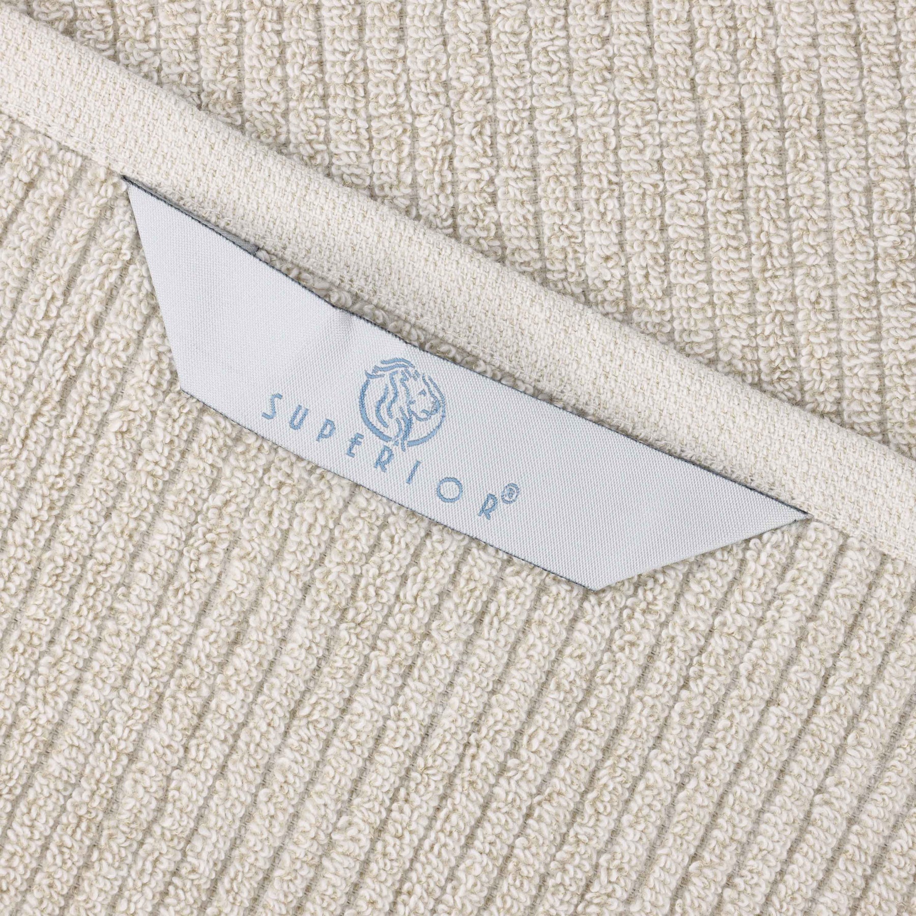 Destin Cotton Blend Textured Ribbed Face Towels Washcloths, Set of 12