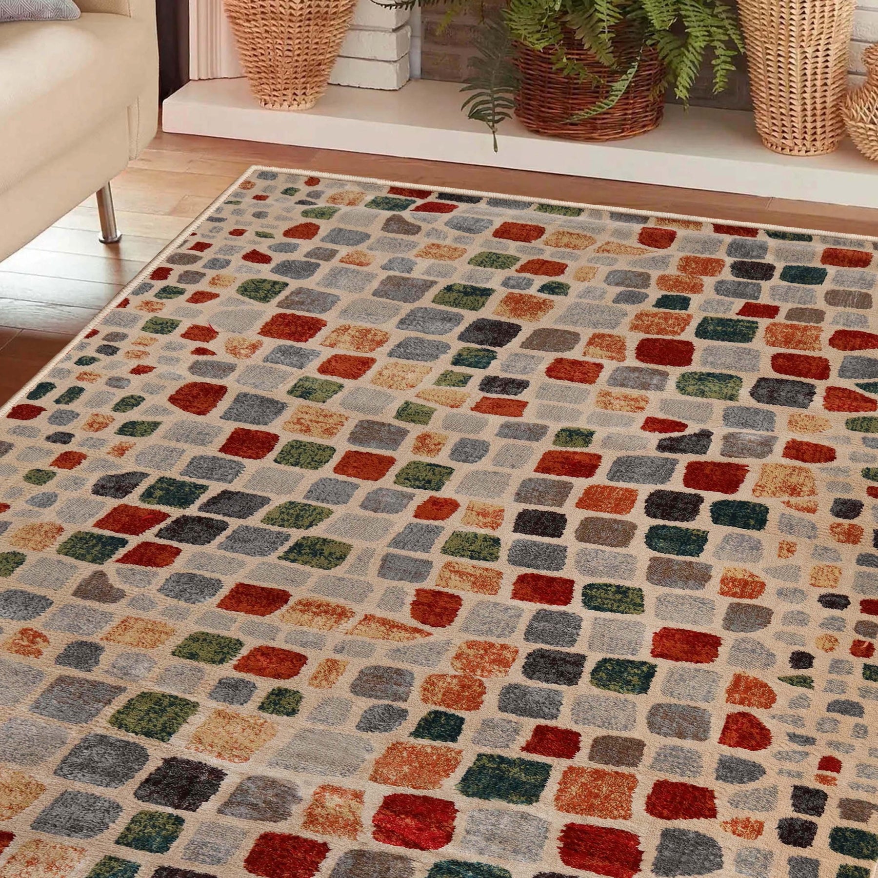 Dexter Abstract Cobblestone Indoor Area Rug 8x10