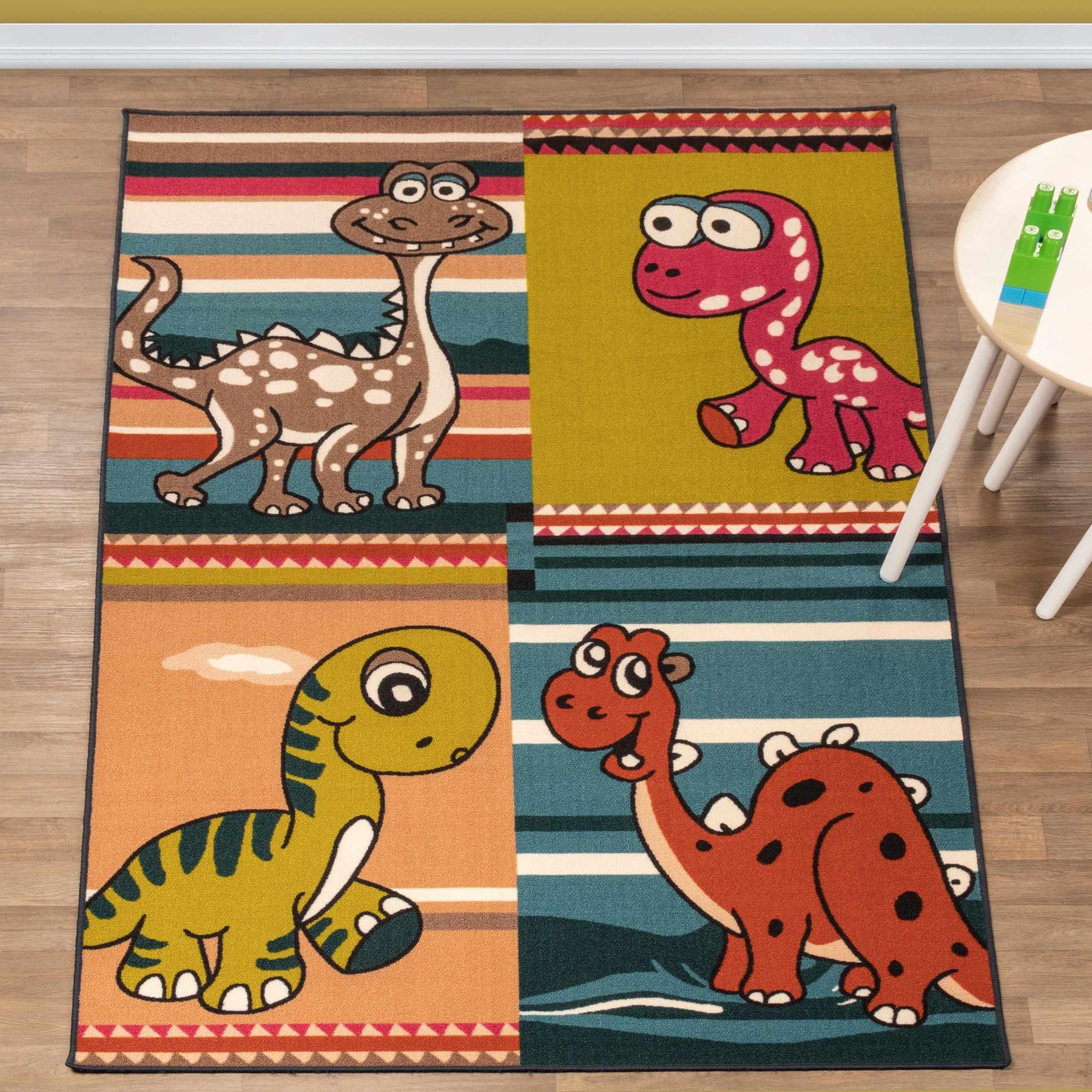 Dinoventure Non-Slip Kids Indoor Washable Area Rug