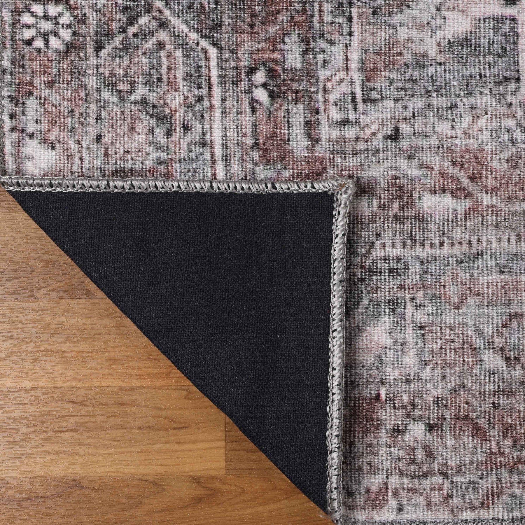 Distressed Floral Medallion Indoor Area Rug Dark Walnut