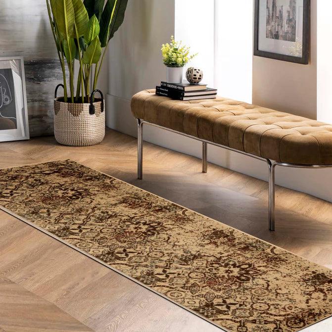 Distressed Floral Medallion Indoor Area Rugs or Runner Rug
