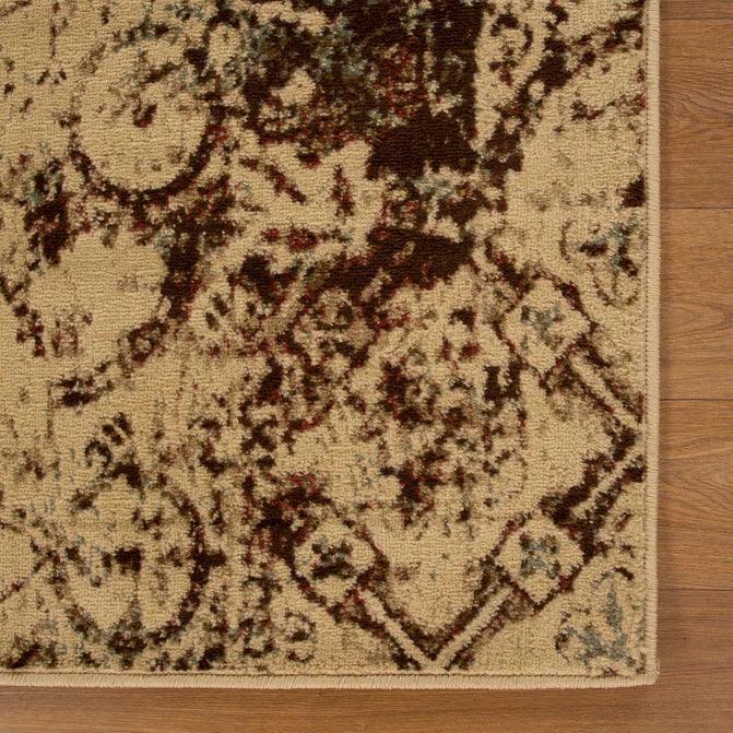 Distressed Floral Medallion Indoor Area Rugs or Runner Rug