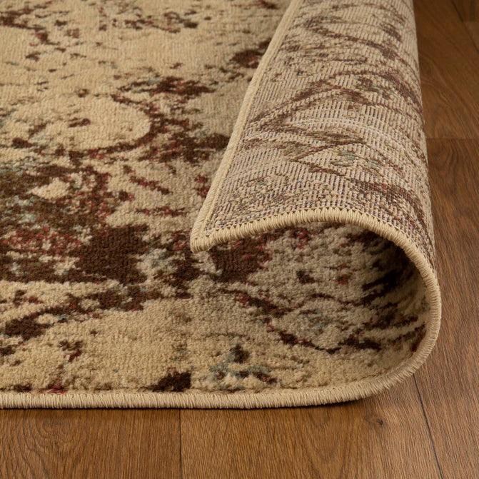 Distressed Floral Medallion Indoor Area Rugs or Runner Rug