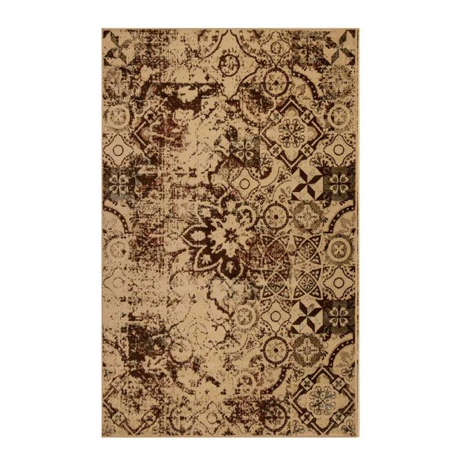 Distressed Floral Medallion Indoor Area Rugs or Runner Rug