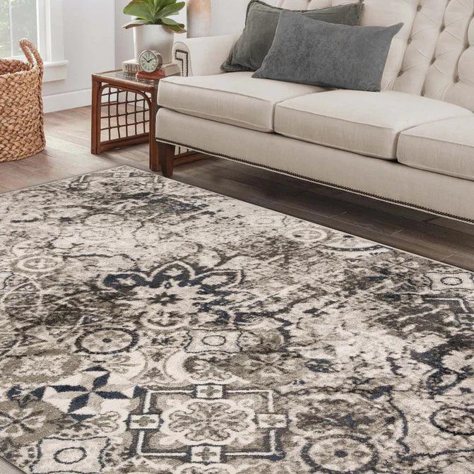 Distressed Floral Medallion Indoor Area Rugs or Runner Rug