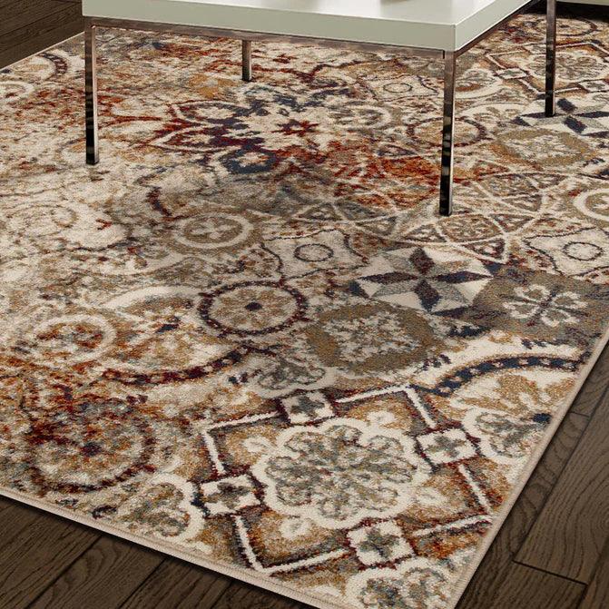 Distressed Floral Medallion Indoor Area Rugs or Runner Rug
