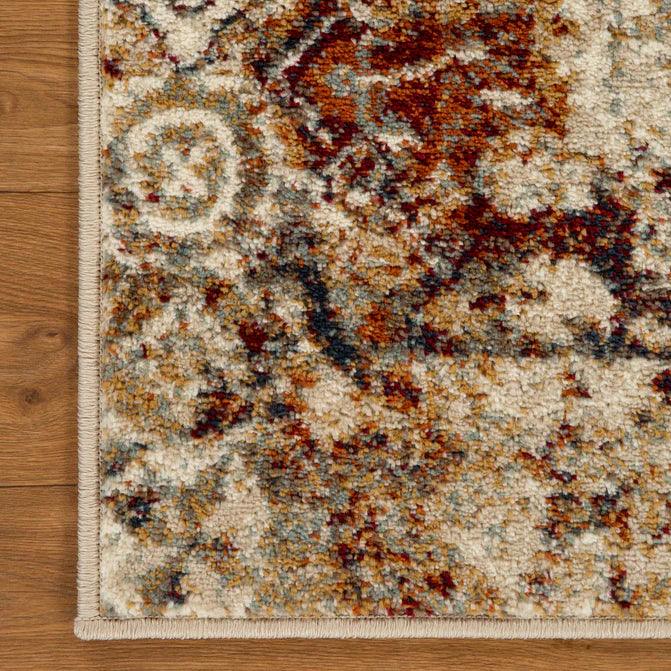 Distressed Floral Medallion Indoor Area Rugs or Runner Rug