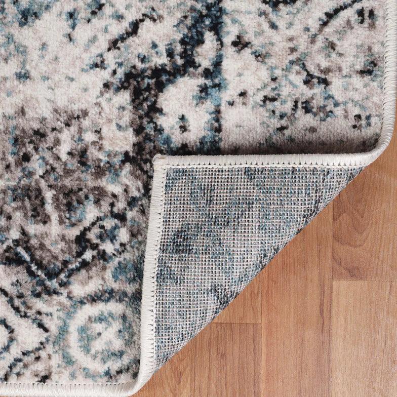 Distressed Floral Medallion Indoor Area Rugs or Runner Rug