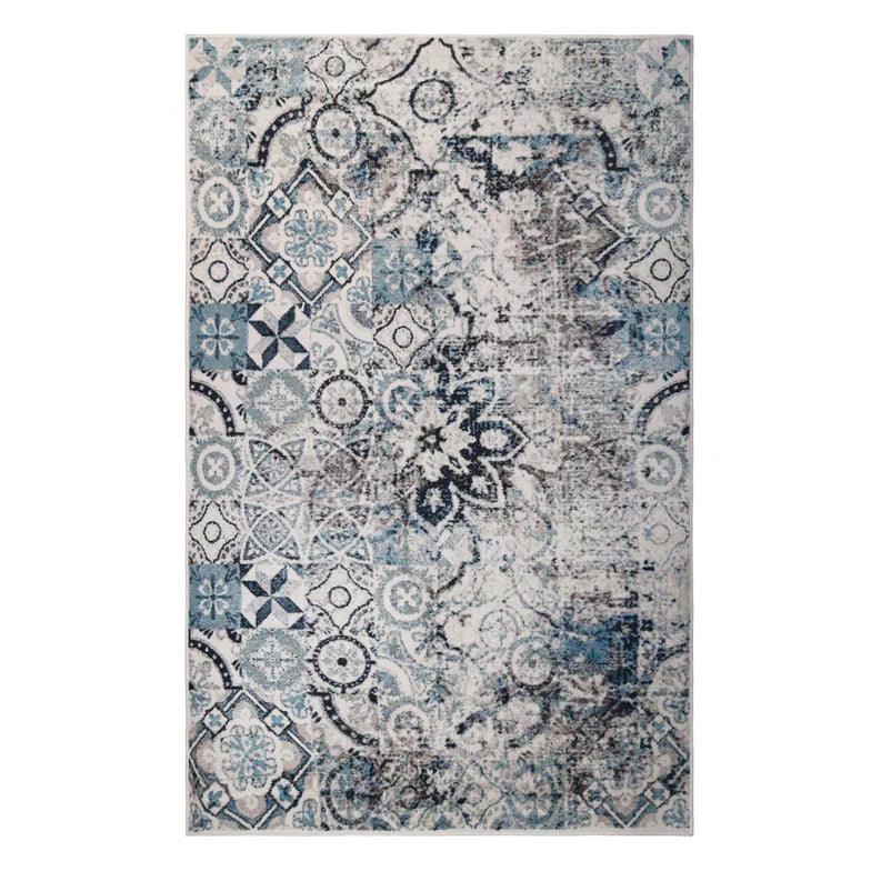 Distressed Floral Medallion Indoor Area Rugs or Runner Rug