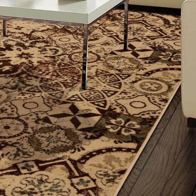 Distressed Floral Medallion Indoor Area Rugs or Runner Rug