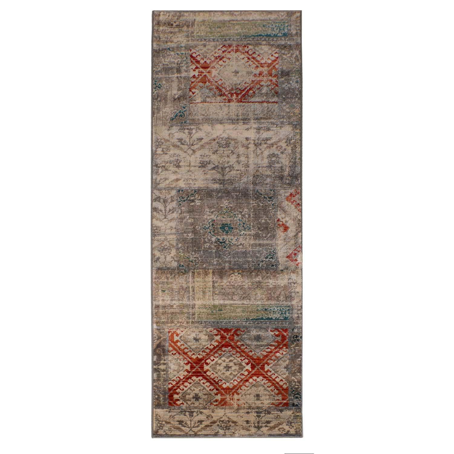 Distressed Patchwork Medallion Lattice Area Rugs Or Runner Rug