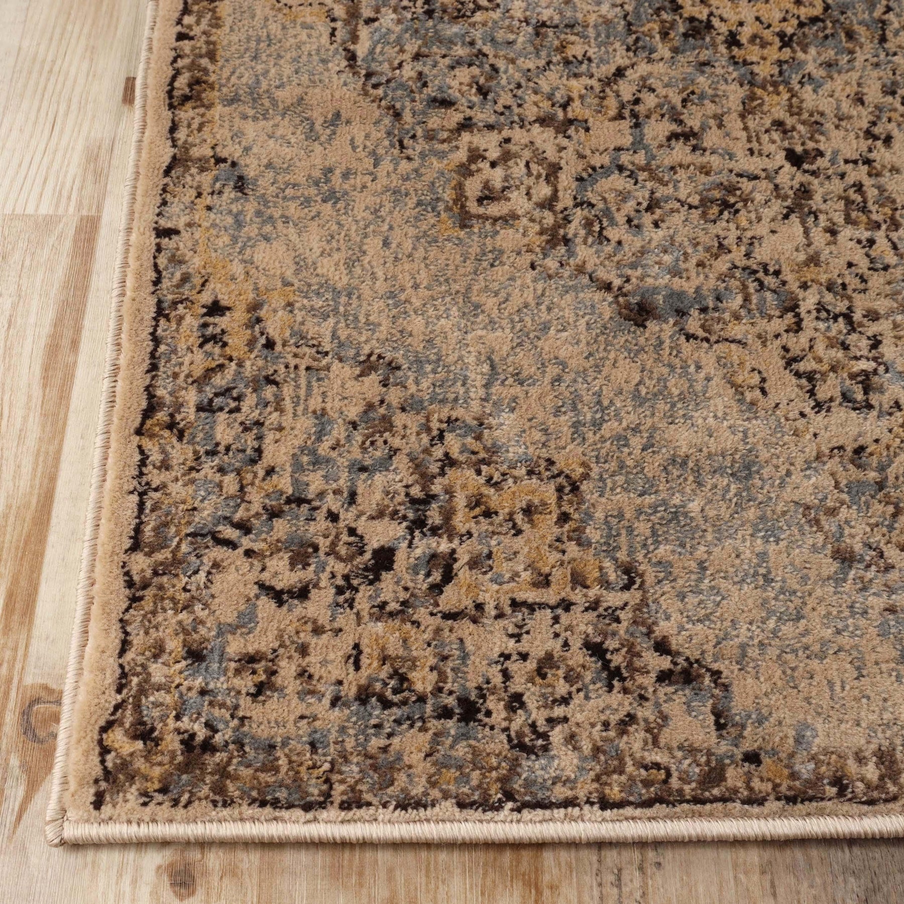 Distressed Traditional Medallion Damask Area Rugs Or Runner Rug
