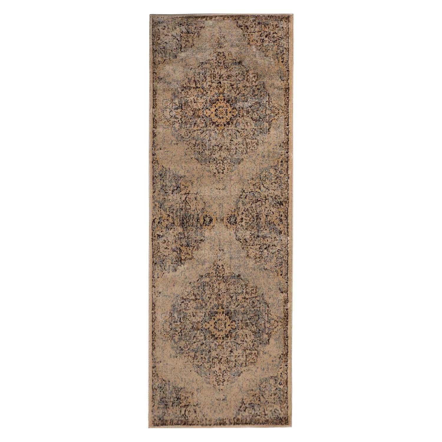 Distressed Traditional Medallion Damask Area Rugs Or Runner Rug