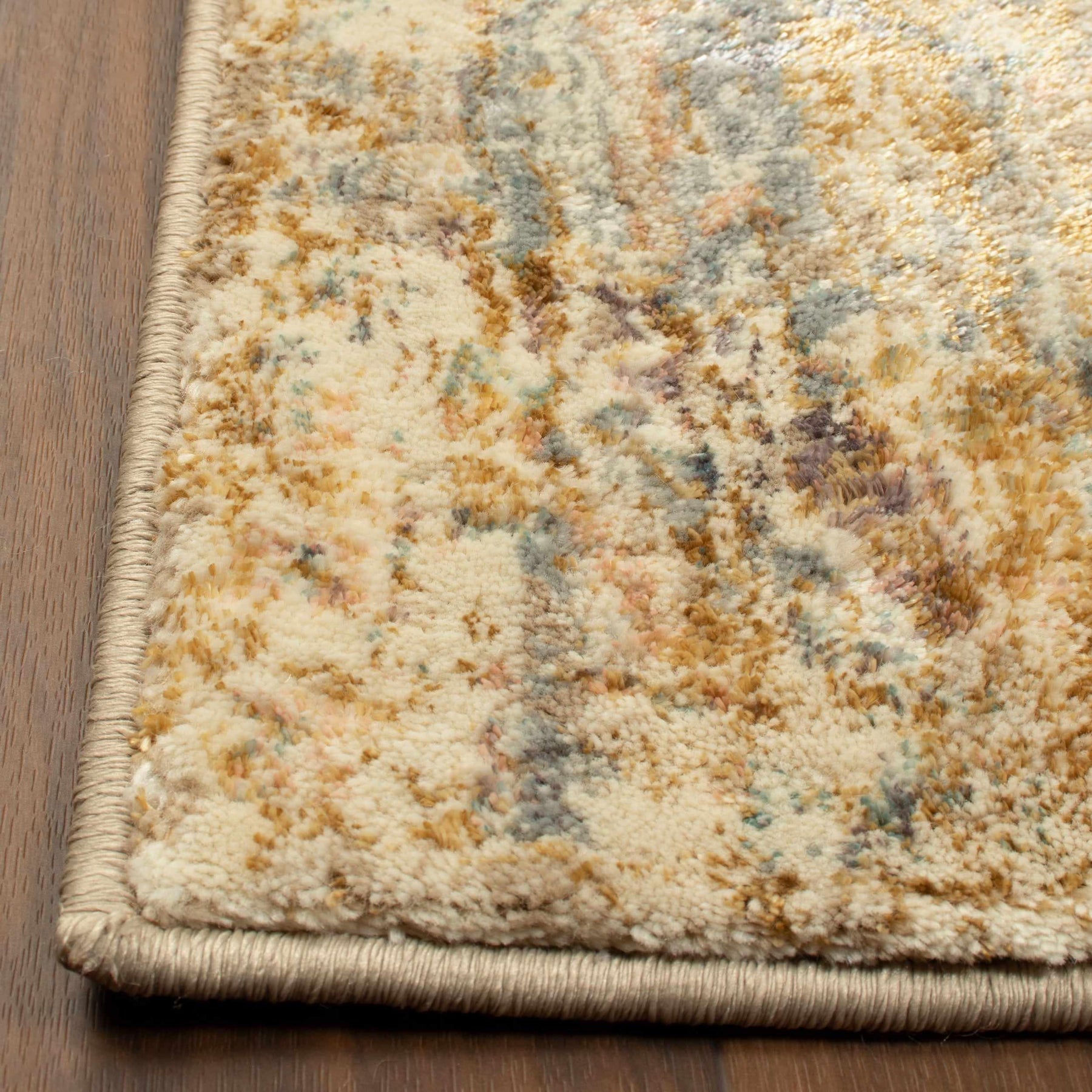 Duard Heavily Distressed Geometric Medallion Area Rug