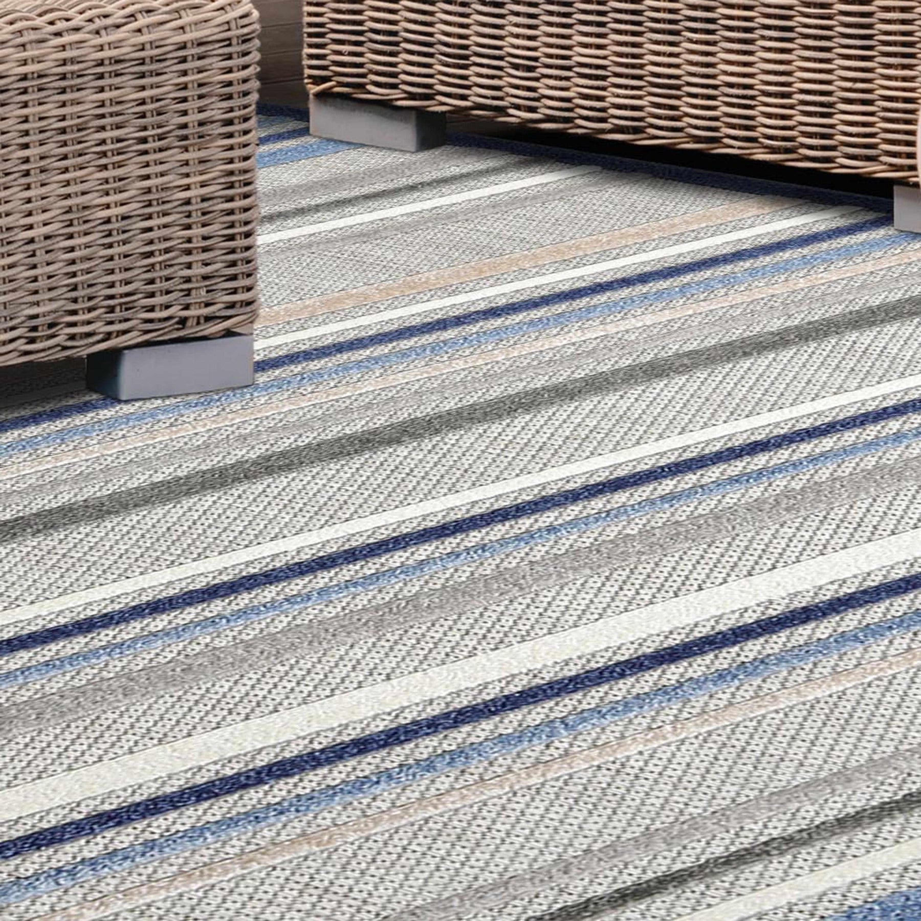 Eastyn Casual Stripe Geometric Area Rug Indoor Outdoor Rugs