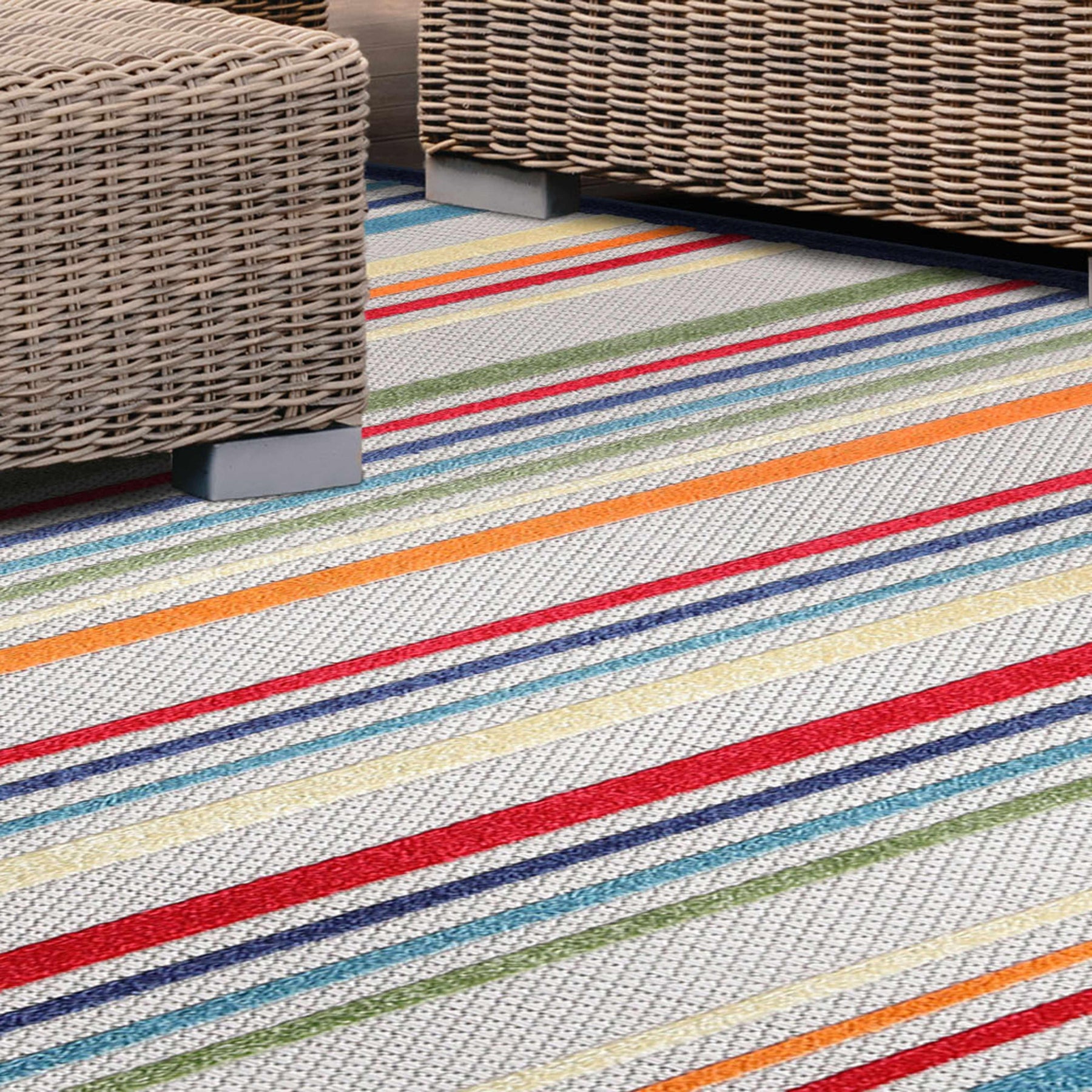 Eastyn Casual Stripe Geometric Area Rug Indoor Outdoor Rugs