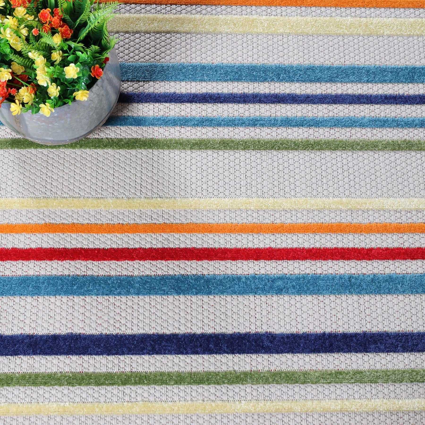 Eastyn Casual Stripe Geometric Area Rug Indoor Outdoor Rugs