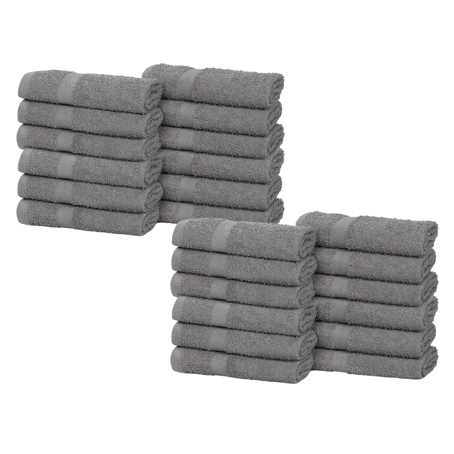 Eco-Friendly Cotton Absorbent 24-Piece Washcloth / Face Towel Set