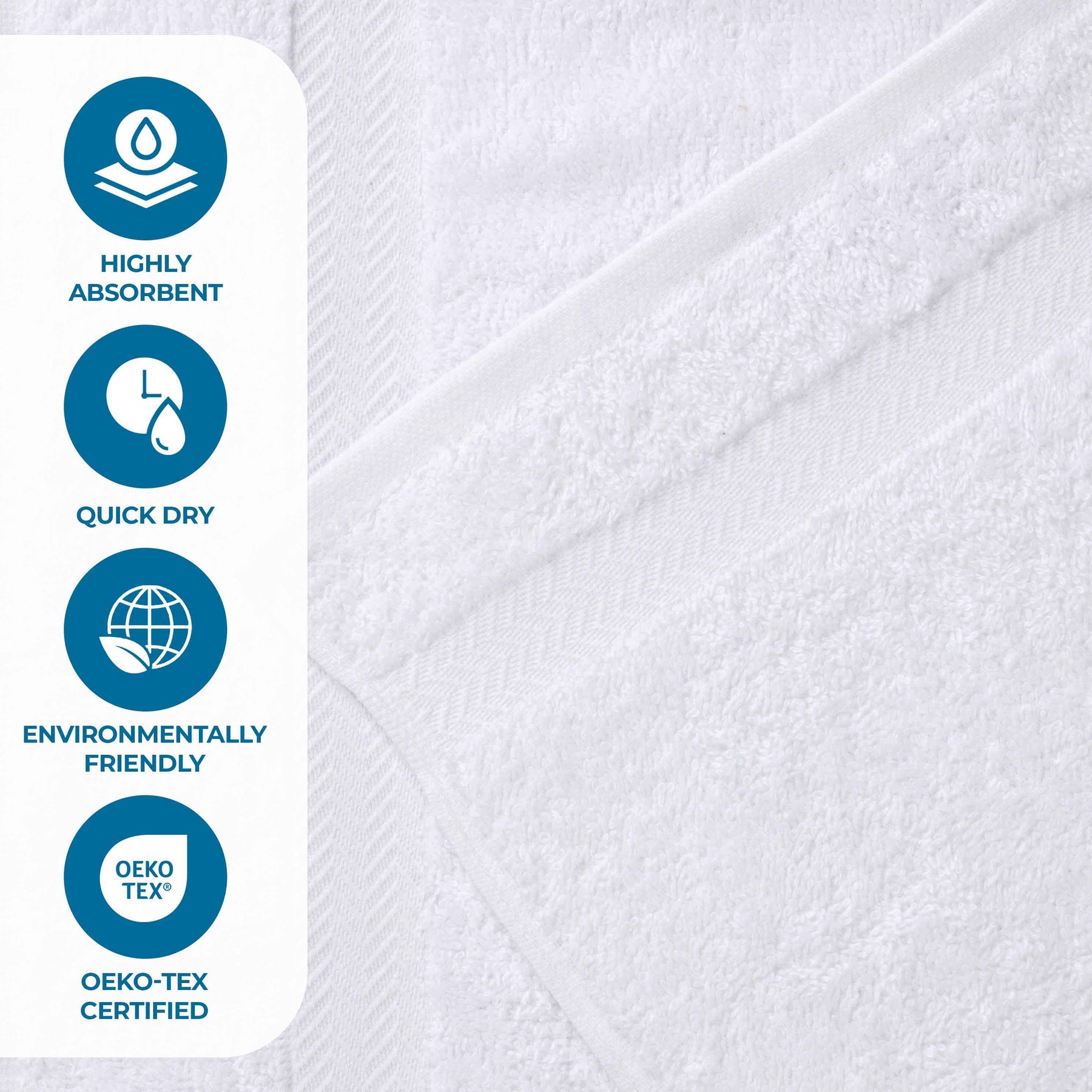 Eco-Friendly Cotton Absorbent 24-Piece Washcloth / Face Towel Set