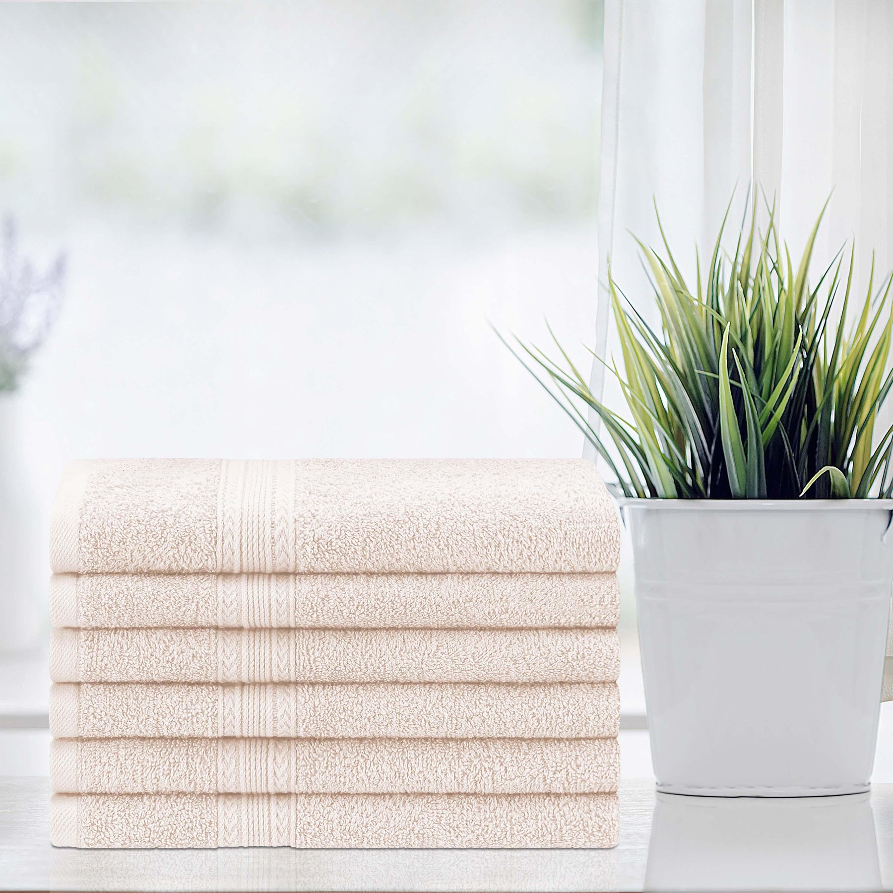 Eco-Friendly Ring Spun Cotton 6 Piece Hand Towel Set