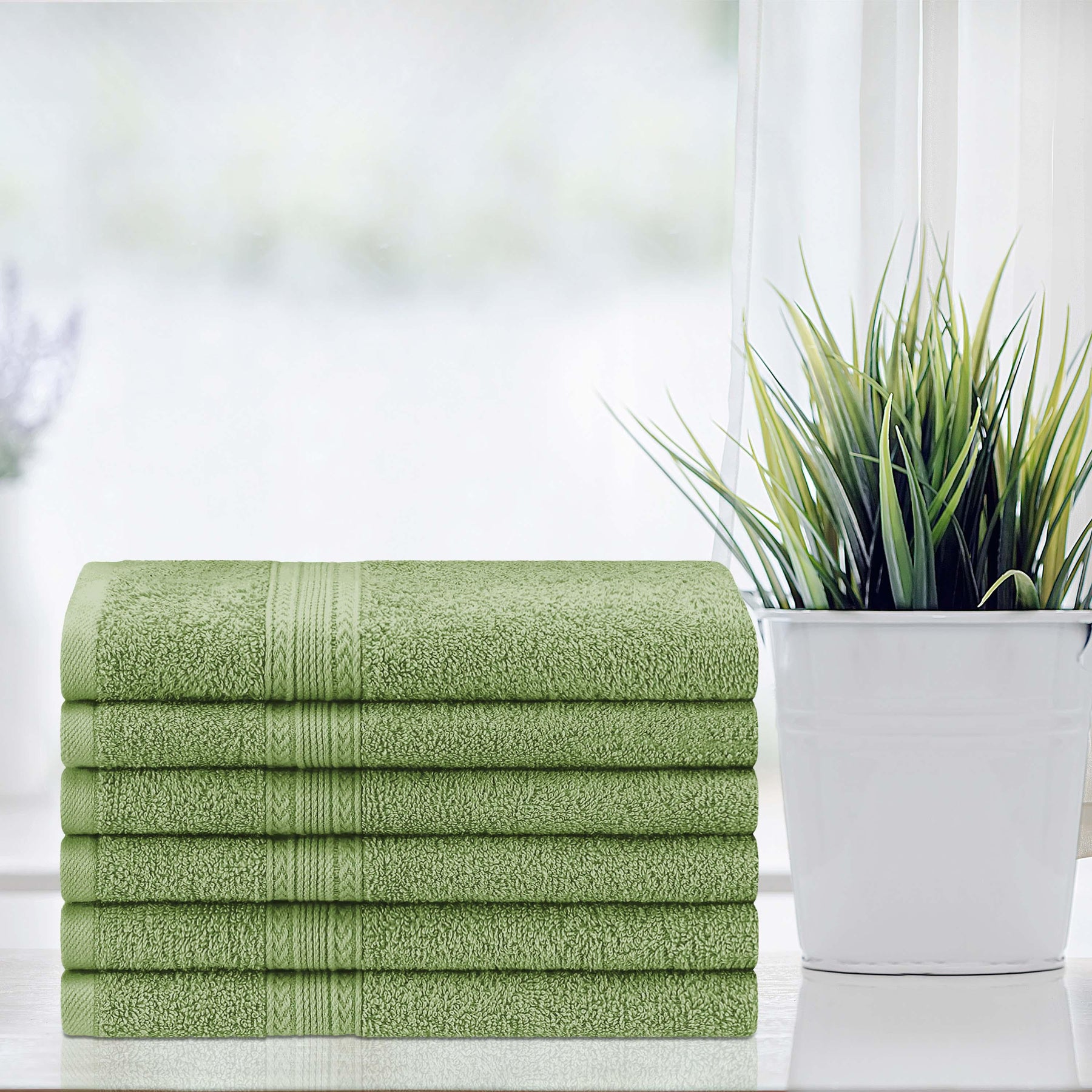 Eco-Friendly Ring Spun Cotton 6 Piece Hand Towel Set