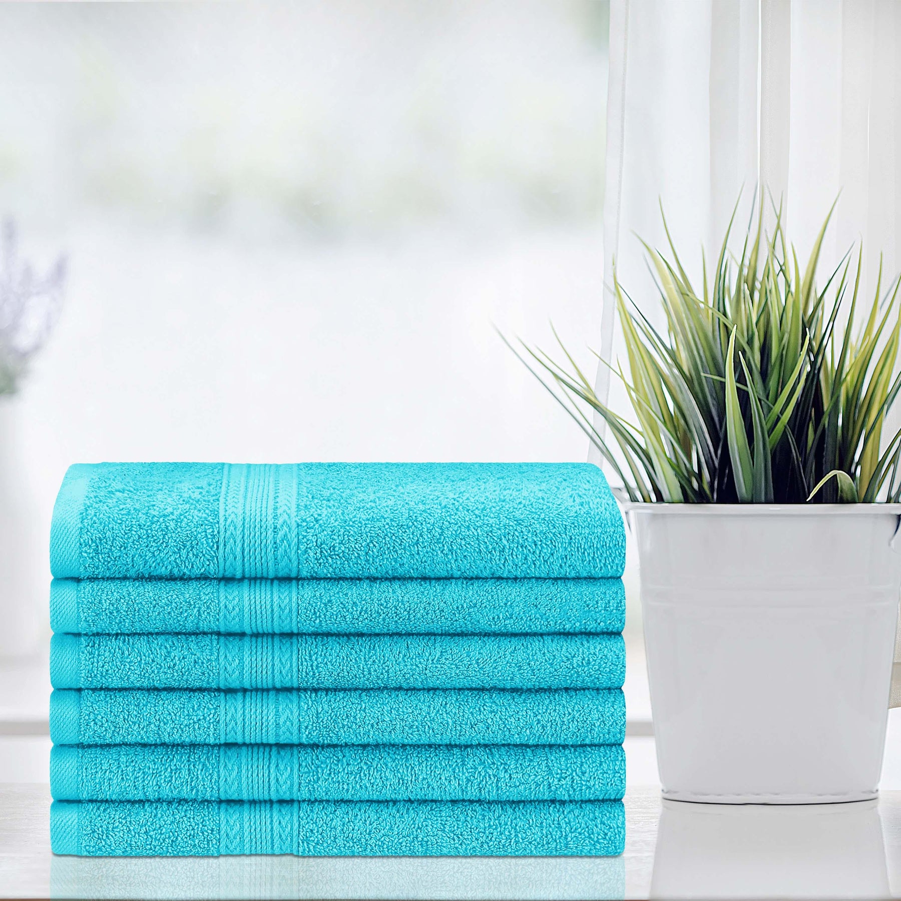 Eco-Friendly Ring Spun Cotton 6 Piece Hand Towel Set