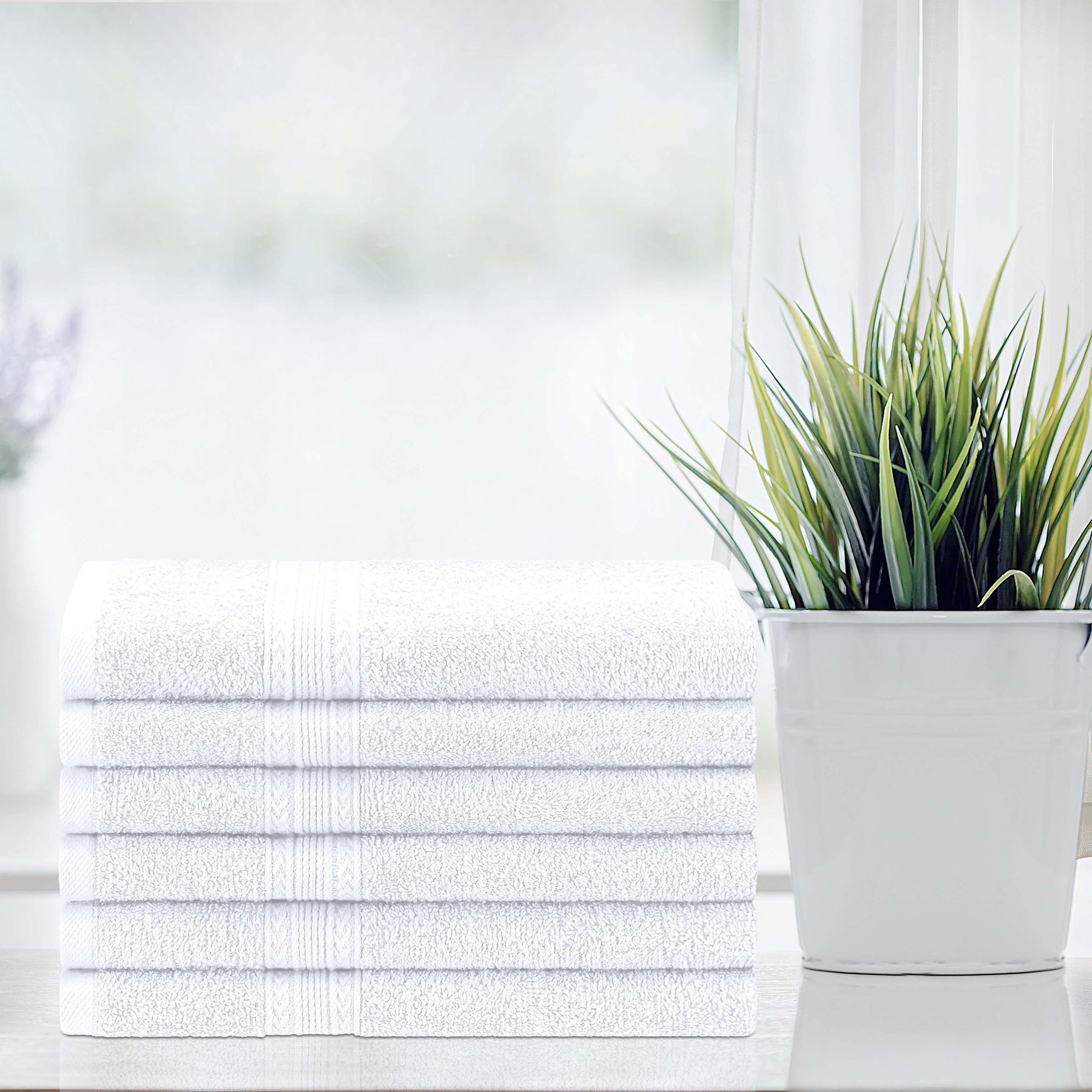 Eco-Friendly Ring Spun Cotton 6 Piece Hand Towel Set