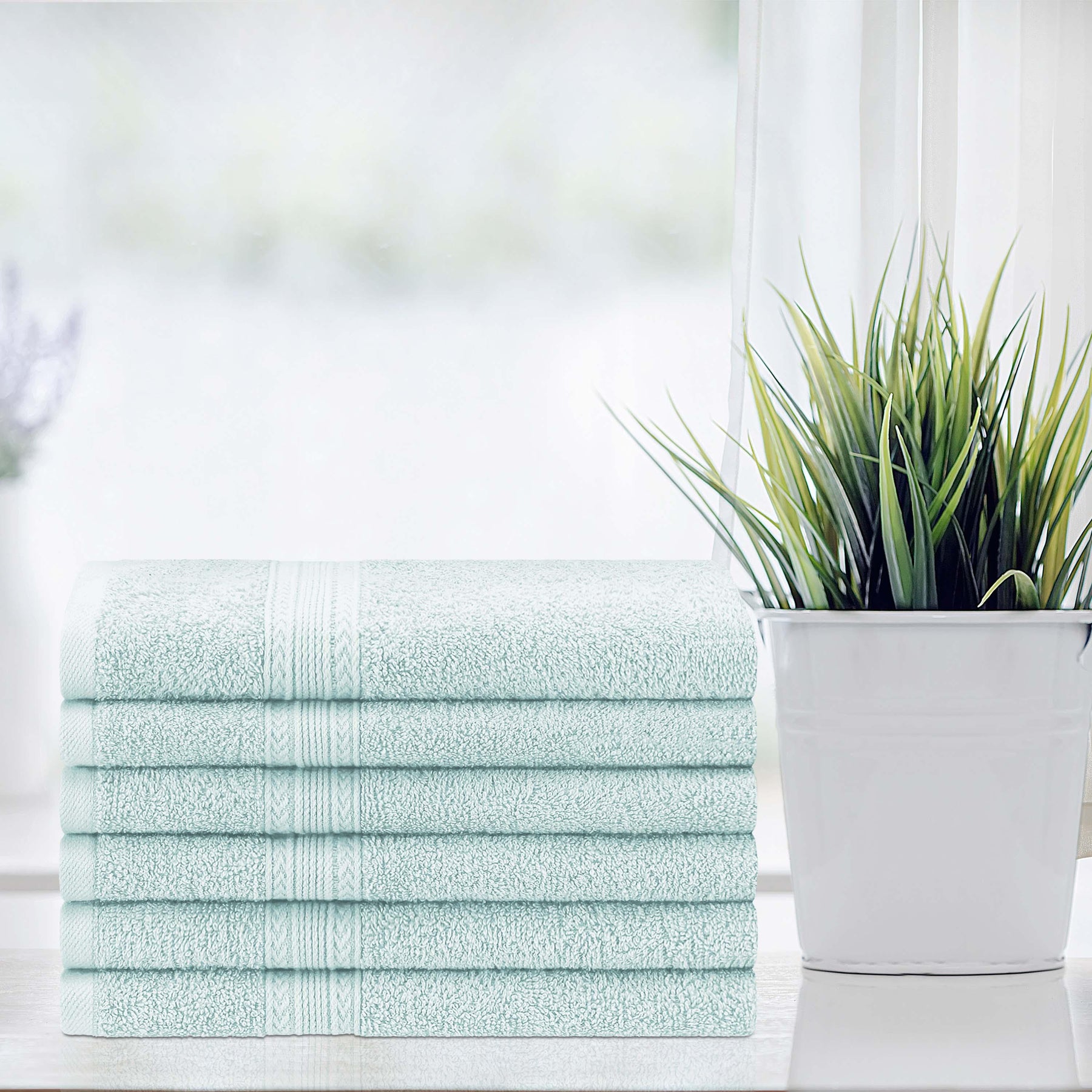 Eco-Friendly Ring Spun Cotton 6 Piece Hand Towel Set