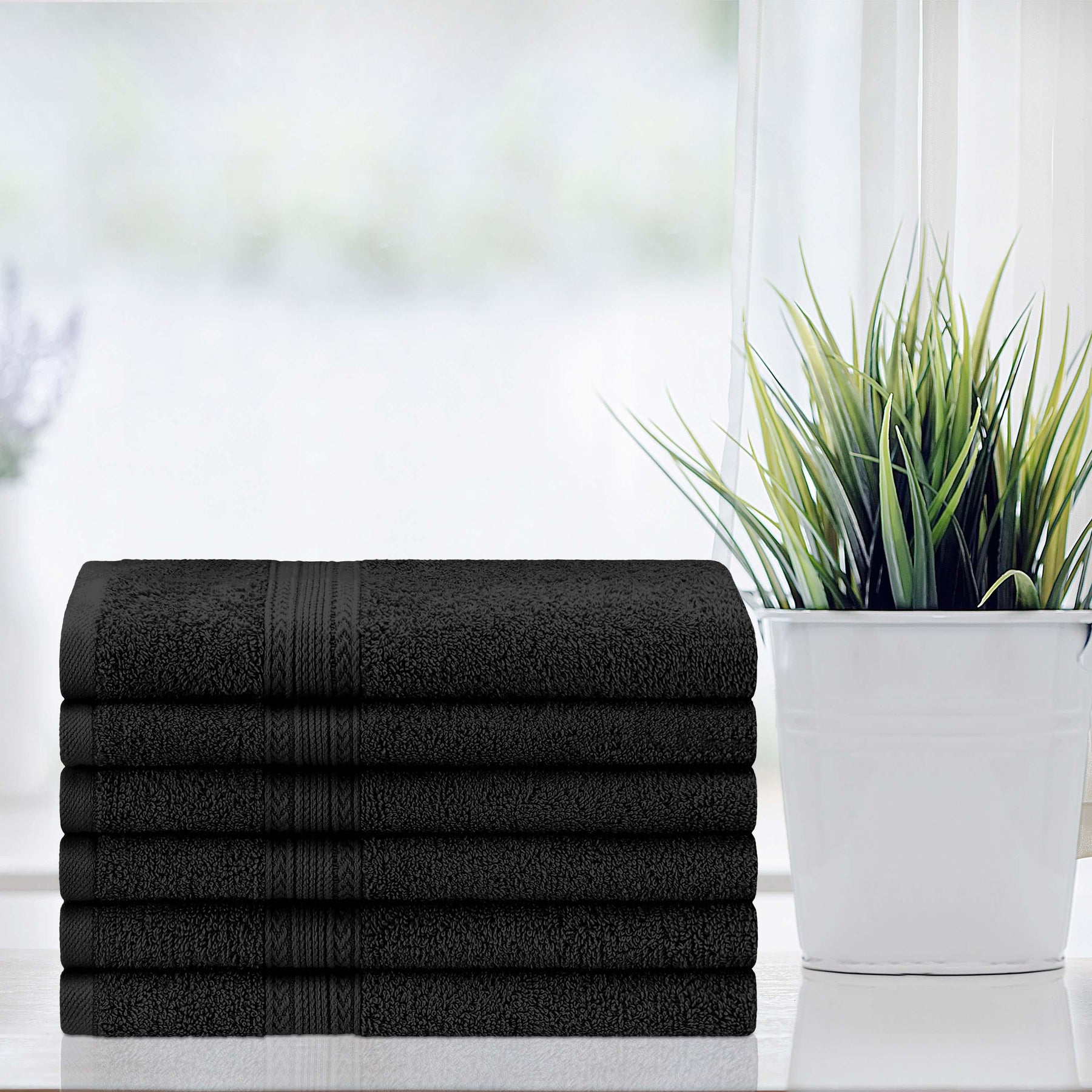 Eco-Friendly Ring Spun Cotton 6 Piece Hand Towel Set
