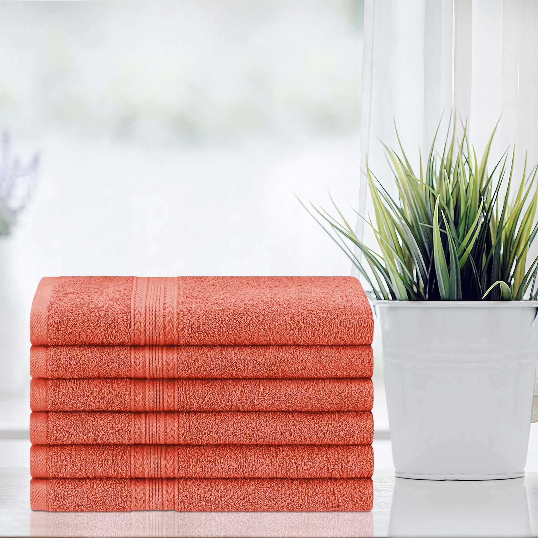 Eco-Friendly Ring Spun Cotton 6 Piece Hand Towel Set