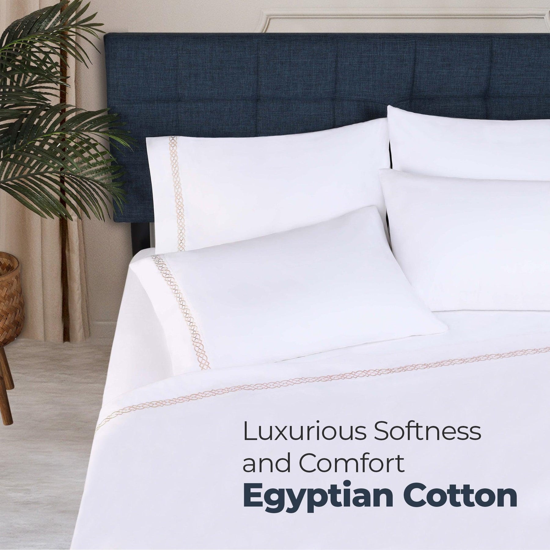 Egyptian Cotton 1000 Thread Count Solid Pillowcase Set