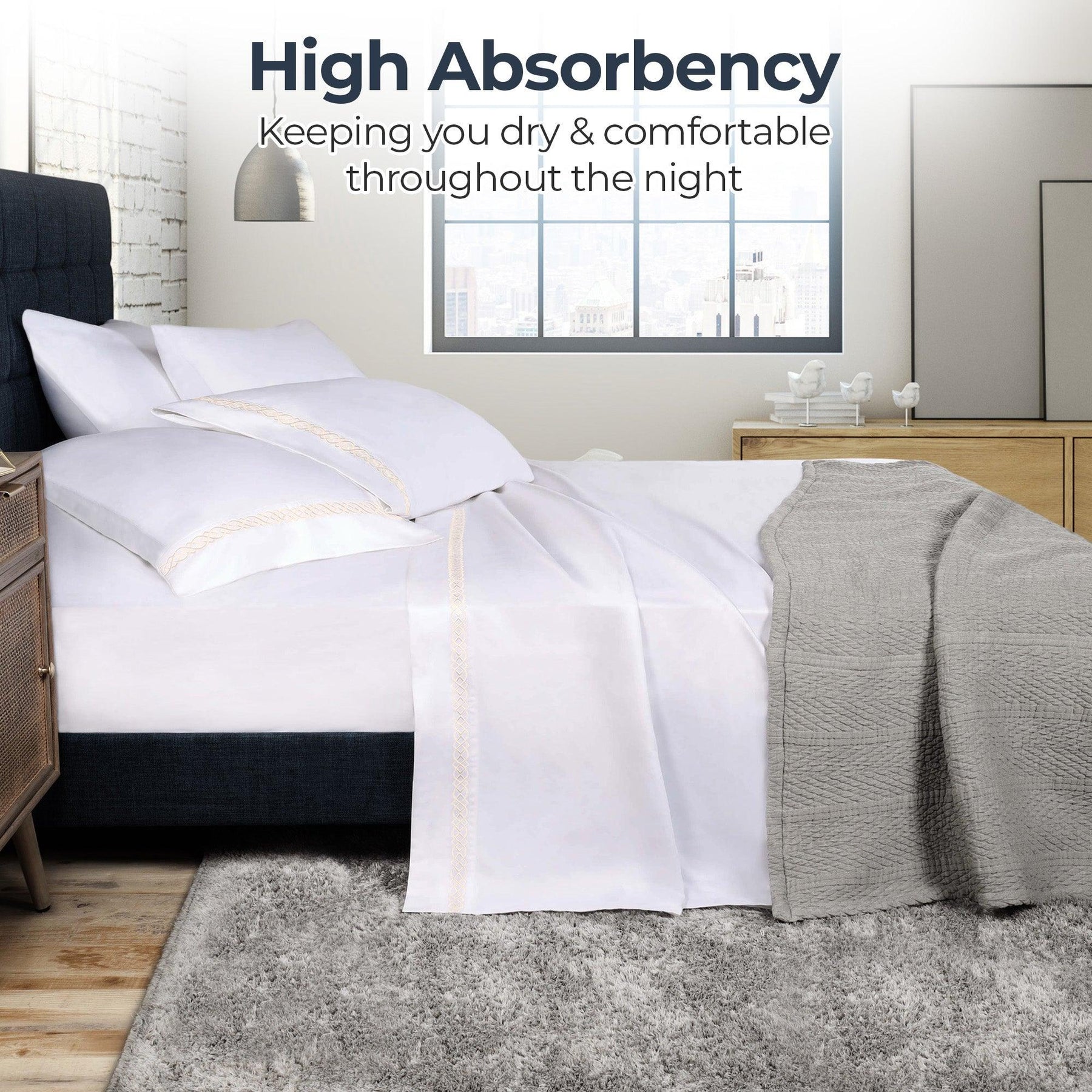 Egyptian Cotton 1000 Thread Count Solid Pillowcase Set