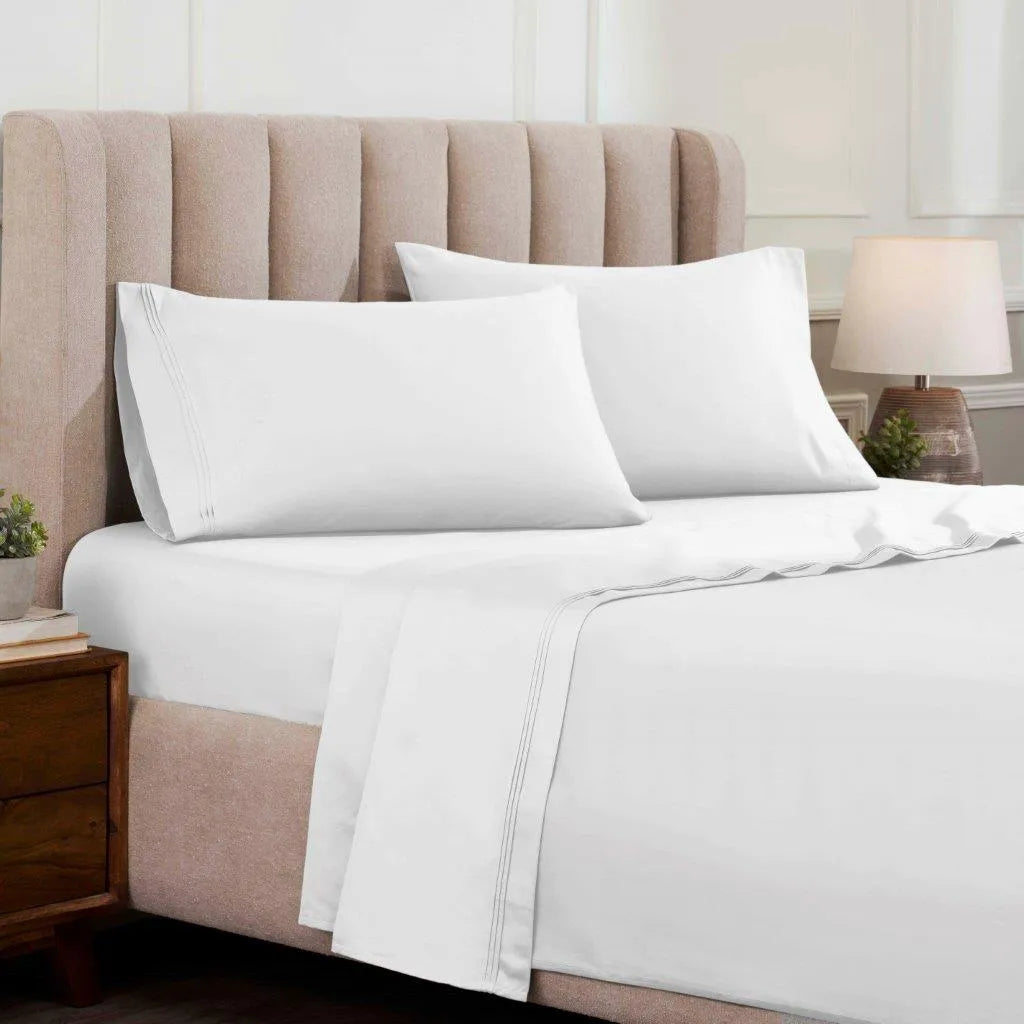 Egyptian Cotton 1500 Thread Count Eco-Friendly Solid Sheet Set White