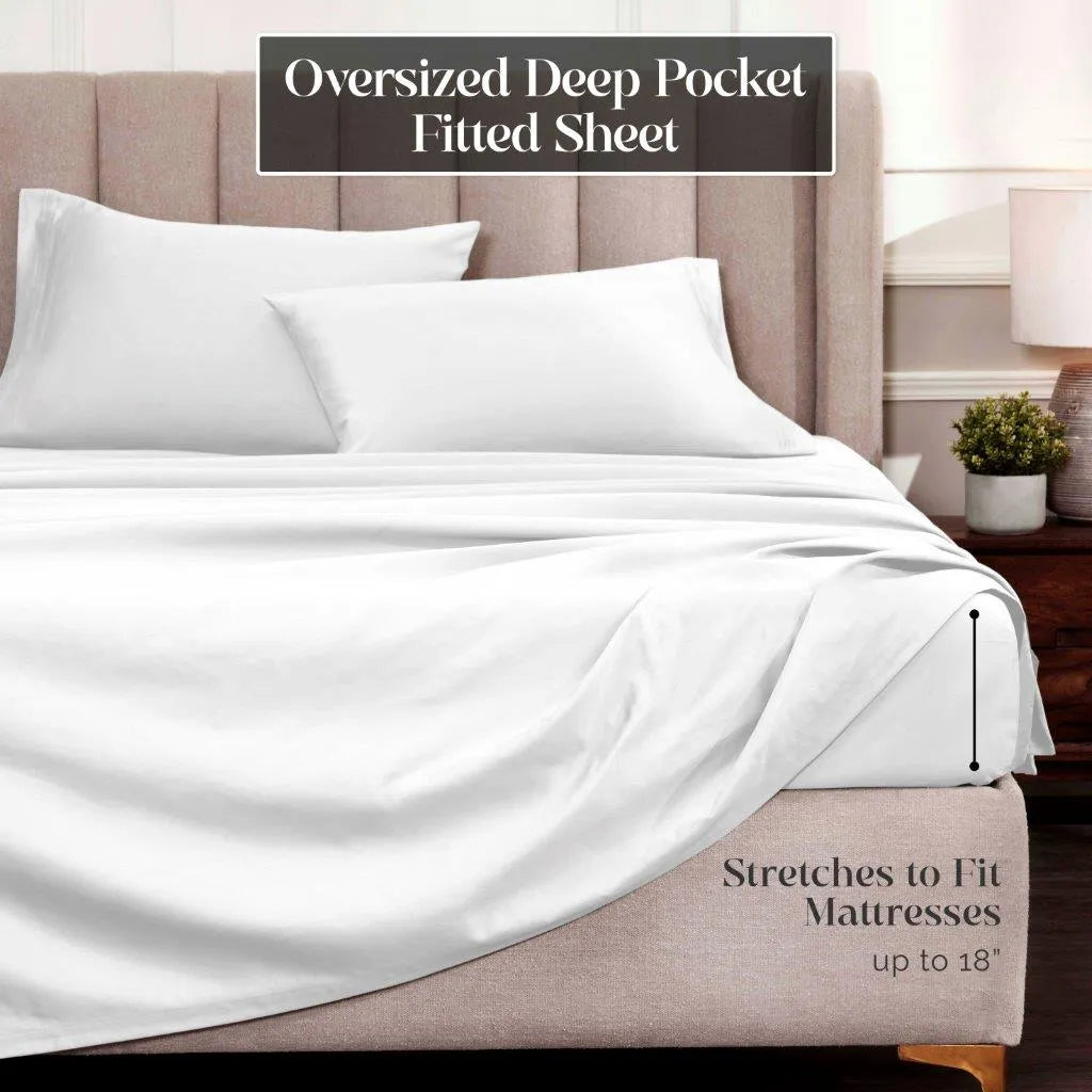 Egyptian Cotton 1500 Thread Count Eco-Friendly Solid Sheet Set White