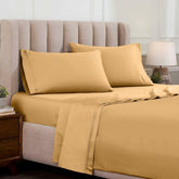 Egyptian Cotton Sateen Sheet Set 1500 Thread Count Gold