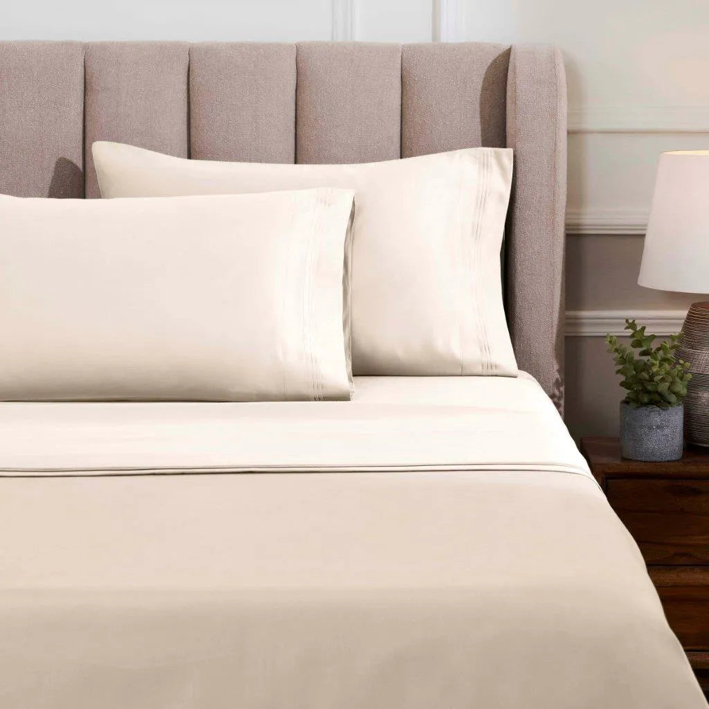 Egyptian Cotton 1500 Thread Count Eco-Friendly Solid Sheet Set Ivory