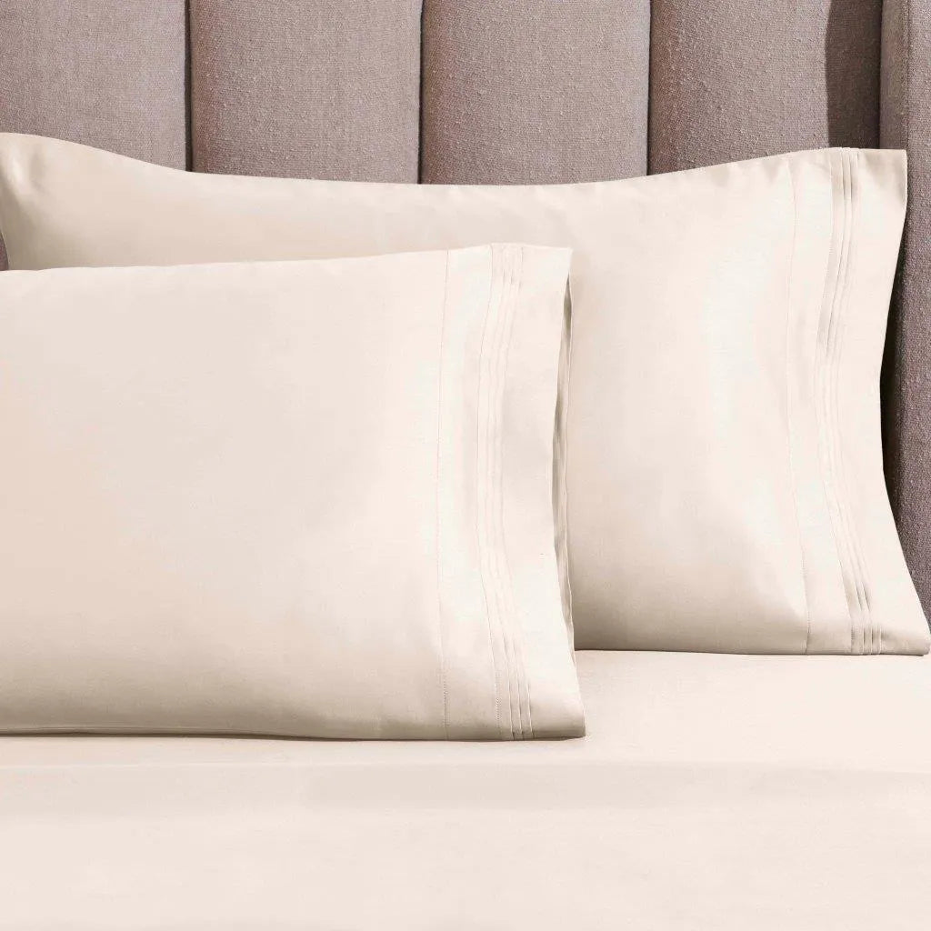 Egyptian Cotton 1500 Thread Count Eco-Friendly Solid Sheet Set Ivory