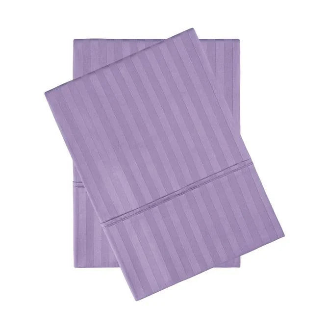 Egyptian Cotton 300 Thread Count Striped 2 Piece Pillowcase Set